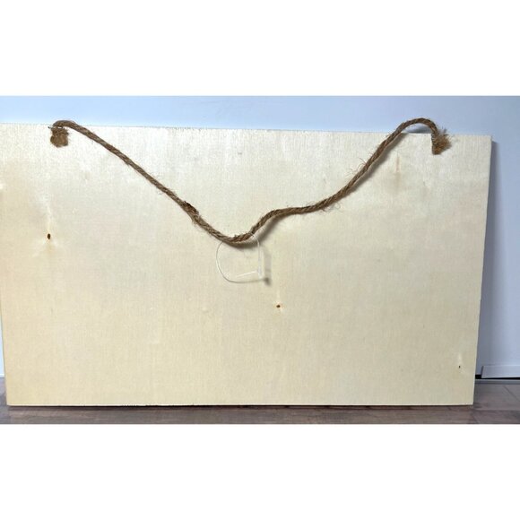 Wooden Wall Hanging Sign With "Blessed" Engraving & Floral Design Can Be Painted - Picture 3 of 3